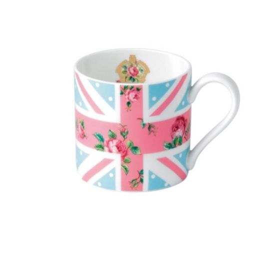 Cheeky Pink Union Jack Blue Modern Mug