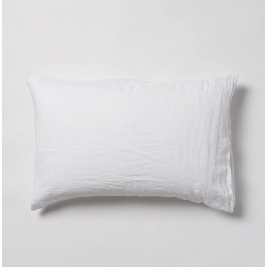 White Linen Pillowcase Pair